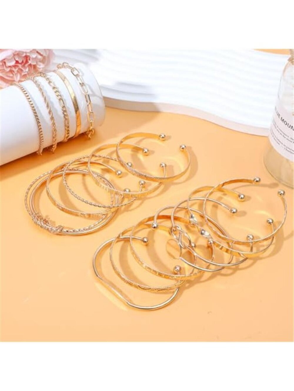 NEWITIN 100 Pcs Gold Silver Jewelry Set for Women Fashion Costume Jewelry - Picture 3 of 7